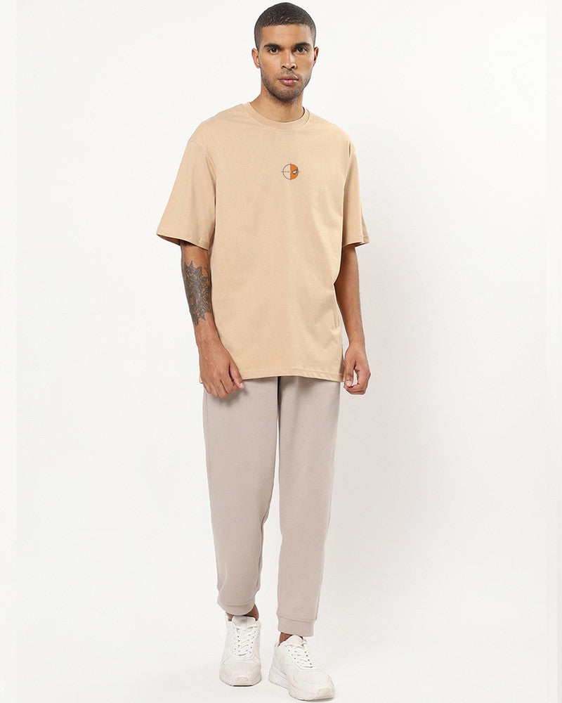 The Trend Vibe – Men’s Beige Cotton Blend T-Shirt
