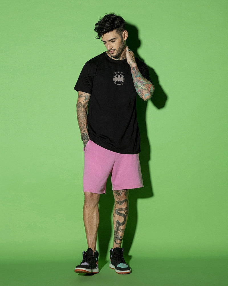 Men Graphic Print Round Neck Pure Cotton Black T-Shirt